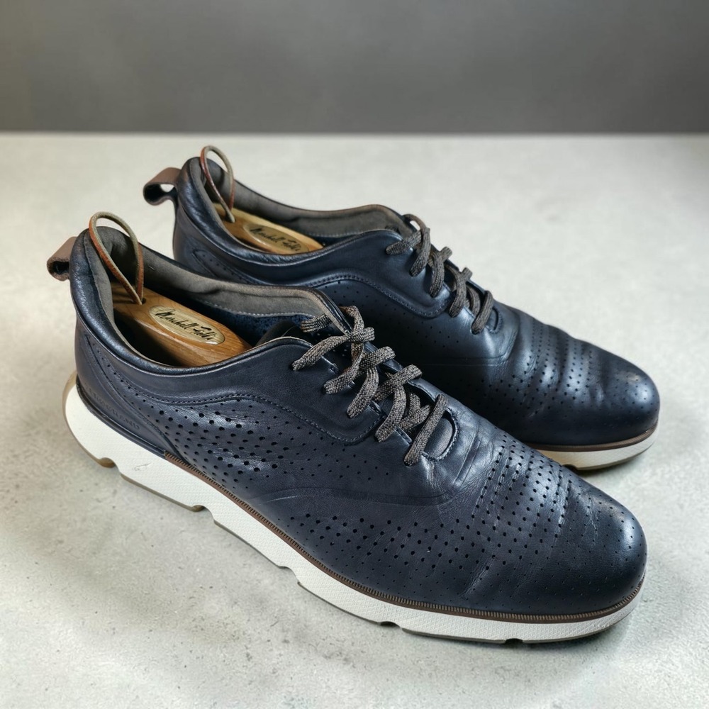 Cole Haan Zerogrand Mens Size 12 M Blue Perforated Laser Leather Oxfords #C33473